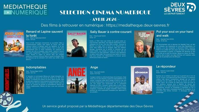 Sélections de différents films de la plateforme de la médiathèque numérique.